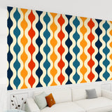 Mid-Century Modern Removable Mural - Retro 70s Stick and Peel Wallpaper - 144’’x100’’ - retro wallpaper