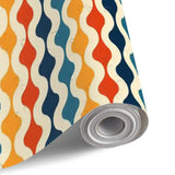 Mid-Century Modern Removable Mural - Retro 70s Stick and Peel Wallpaper - 144’’x100’’ - retro wallpaper