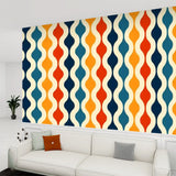 Mid-Century Modern Removable Mural - Retro 70s Stick and Peel Wallpaper - 144’’x100’’ - retro wallpaper