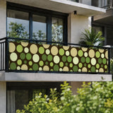 Mid-Century Outdoor Privacy Screen – Retro Bubbles Balcony Cover - Retro Privacy Screen
