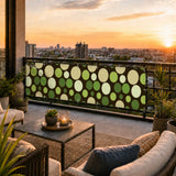 Mid-Century Outdoor Privacy Screen – Retro Bubbles Balcony Cover - Retro Privacy Screen