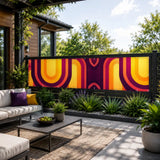 Mid-Century Outdoor Privacy Screen – Waterproof Balcony Cover - Retro Privacy Screen