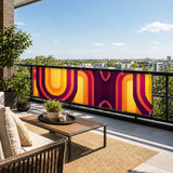 Mid-Century Outdoor Privacy Screen – Waterproof Balcony Cover - Retro Privacy Screen