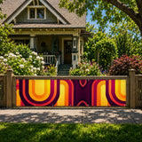 Mid-Century Outdoor Privacy Screen – Waterproof Balcony Cover - Retro Privacy Screen