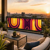 Mid-Century Outdoor Privacy Screen – Waterproof Balcony Cover - Retro Privacy Screen