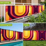Mid-Century Outdoor Privacy Screen – Waterproof Balcony Cover - Retro Privacy Screen