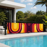 Mid-Century Outdoor Privacy Screen – Waterproof Balcony Cover - Retro Privacy Screen