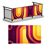 Mid-Century Outdoor Privacy Screen – Waterproof Balcony Cover - Retro Privacy Screen