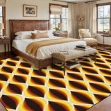 Midcentury 70s Retro Blackout Curtains: Bold Vibrant Honeycomb Pattern - retro curtains