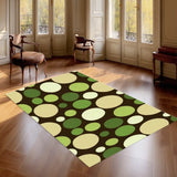 Midcentury 70s Triangle Nesting Coffee Table Set - Green Polka Dot Accent - One Size - retro nesting tables