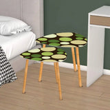Midcentury 70s Triangle Nesting Coffee Table Set - Green Polka Dot Accent - One Size - retro nesting tables