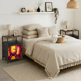 Midcentury Bedside Cabinet - Side Table with Power Outlet & USB Ports - retro bedside table