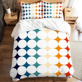 Midcentury Bubble Design Duvet Cover Set: 70s Retro Full Size Microfiber - retro bedding