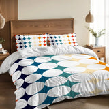 Midcentury Bubble Design Duvet Cover Set: 70s Retro Full Size Microfiber - retro bedding