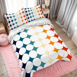 Midcentury Bubble Design Duvet Cover Set: 70s Retro Full Size Microfiber - retro bedding