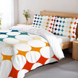 Midcentury Bubble Design Duvet Cover Set: 70s Retro Full Size Microfiber - retro bedding