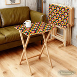 Midcentury Folding Tables – Retro Wood TV Tray Set of 4 - 4 Pack - retro tv tray