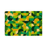 Midcentury Inspired Green Placemats – Reverseble Retro Double Sided Heat Proof - 4 Pcs - retro table linen