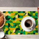 Midcentury Inspired Green Placemats – Reverseble Retro Double Sided Heat Proof - retro table linen