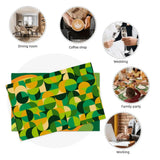 Midcentury Inspired Green Placemats – Reverseble Retro Double Sided Heat Proof - retro table linen