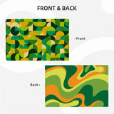 Midcentury Inspired Green Placemats – Reverseble Retro Double Sided Heat Proof - retro table linen