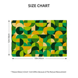 Midcentury Inspired Green Placemats – Reverseble Retro Double Sided Heat Proof - retro table linen