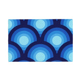 Midcentury Inspired Placemats – 70s Blue Retro Double Sided Heat Proof - 4 Pcs - retro table linen
