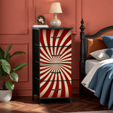 Midcentury Modern 4-Drawer Dresser – 60s Atomic Sunburst Storage Cabinet - One Size - retro dresser