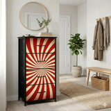 Midcentury Modern 4-Drawer Dresser – 60s Atomic Sunburst Storage Cabinet - One Size - retro dresser