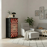 Midcentury Modern 4-Drawer Dresser – 60s Atomic Sunburst Storage Cabinet - One Size - retro dresser
