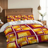 Midcentury Modern Duvet Cover Set: Yellow Brown Retro 70s Home - retro bedding