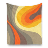 Midcentury Modern Fleece Orange Brown Blanket – Retro 70s Vintage Style - retro blankets