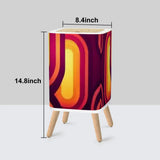 Midcentury Modern Nordic Trash Can with Lid: 70s Retro Vibrant Wastebasket - One Size - retro tash cans