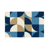 Midcentury Modern Placemats – Blue Retro Double Sided Heat Proof - 4 Pcs - retro table linen