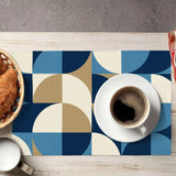 Midcentury Modern Placemats – Blue Retro Double Sided Heat Proof - retro table linen