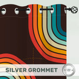 Midcentury Modern Rainbow Blackout Curtains: 70s Retro Multi Sizes Panels - retro curtains