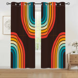 Midcentury Modern Rainbow Blackout Curtains: 70s Retro Multi Sizes Panels - 50’’x84’’x2pcs - retro curtains