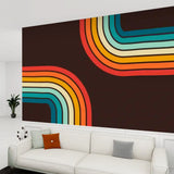 Midcentury Modern Rainbow Blackout Curtains: 70s Retro Multi Sizes Panels - retro curtains