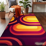 Midcentury Modern Retro 70s Rug – Colourful 5:3 Carpet Custom Sizes - retro rug