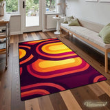 Midcentury Modern Retro 70s Rug – Colourful 5:3 Carpet Custom Sizes - retro rug