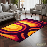 Midcentury Modern Retro 70s Rug – Colourful 5:3 Carpet Custom Sizes - retro rug