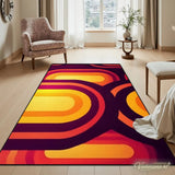Midcentury Modern Retro 70s Rug – Colourful 5:3 Carpet Custom Sizes - retro rug