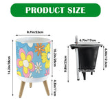 Midcentury Modern Retro Plant Pot with Wooden Legs - 70s Flower Power - retro plant pot