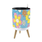 Midcentury Modern Retro Plant Pot with Wooden Legs - 70s Flower Power - retro plant pot