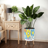 Midcentury Modern Retro Plant Pot with Wooden Legs - 70s Flower Power - retro plant pot