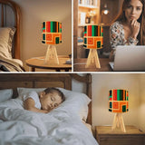Midcentury Modern Retro Table Lamp – Wooden Tripod Base Linen Shade - retro table lamps