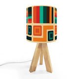 Midcentury Modern Retro Table Lamp – Wooden Tripod Base Linen Shade - US Plug - retro table lamps