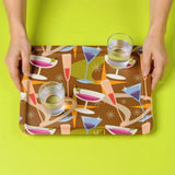 Midcentury Modern Serving Tray – Large 50s Retro Plastic Dinner Tray - Groß (43 x 33 cm) - Trays