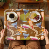Midcentury Modern Serving Tray – Large 50s Retro Plastic Dinner Tray - Groß (43 x 33 cm) - Trays