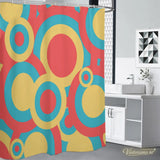 Midcentury Modern Shower Curtain – Retro Bathroom Decor Bold 70s Bubble Pattern - retro bathroom